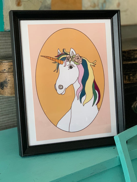 FRAMED Unicorn with Crown