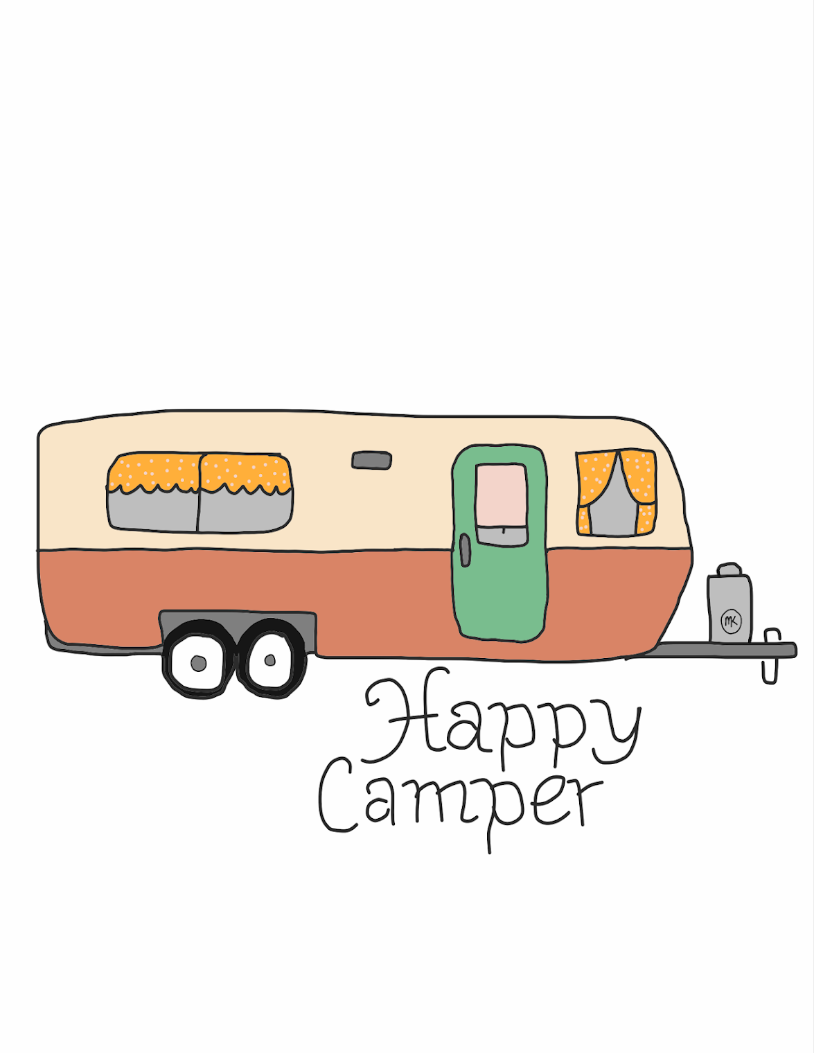 POSTCARD Happy Camper Long